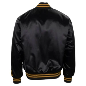 Alternative view of Pittsburgh Pirates Letterman Roberto Clemente 1970 Authentic Black Satin Varsity Zipper Jacket