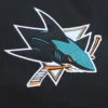 San Jose Sharks Cooperstown Heavyweight Black Varsity Jacket - Image 3