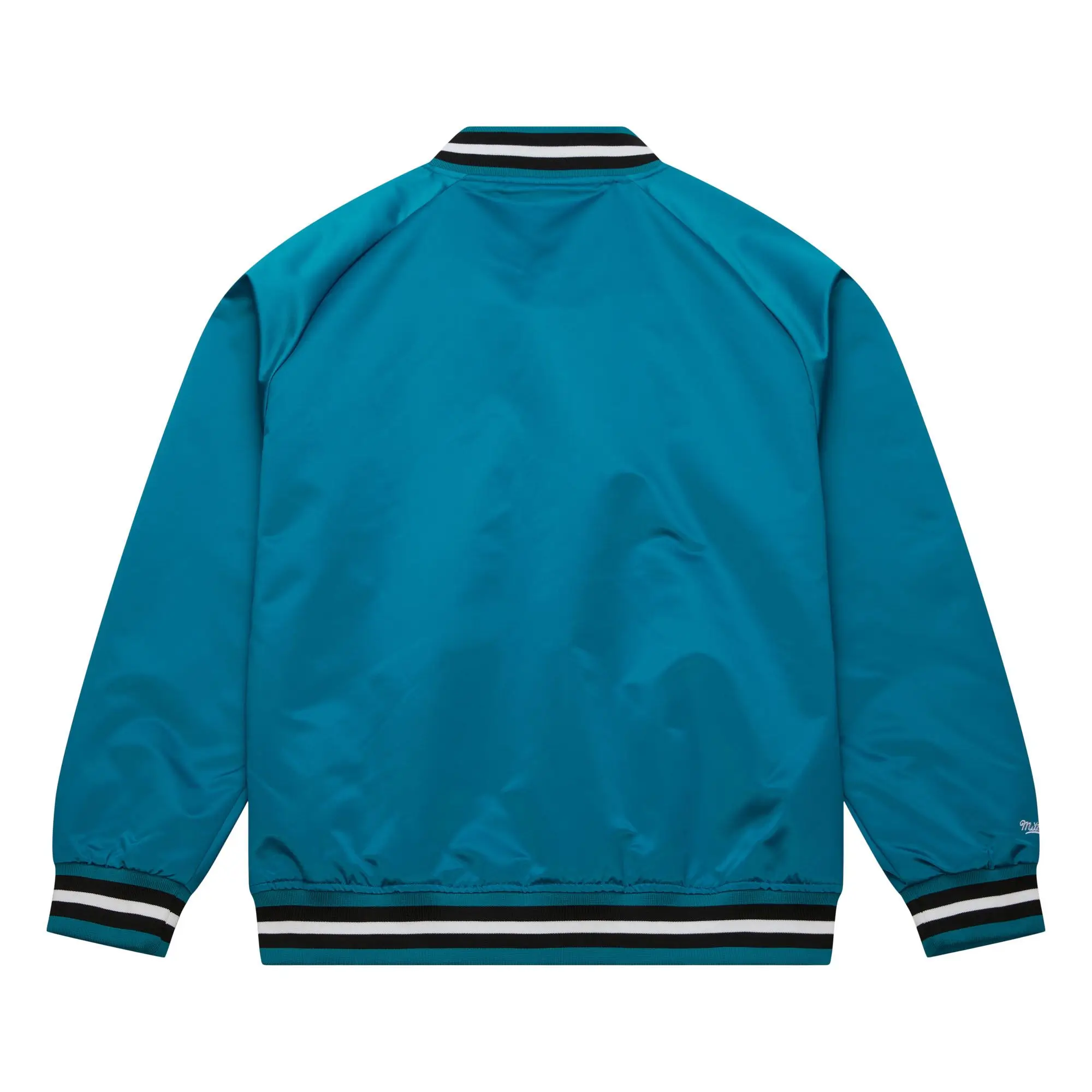 San Jose Sharks Lightweight Raglan Current Logo Sky Blue Varsity Jacket - Image 2