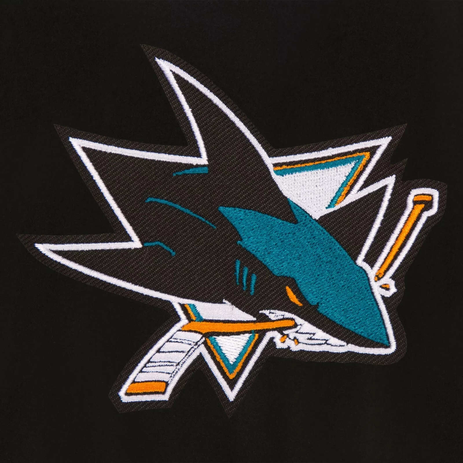 San Jose Sharks Logo Black Reversible Full Wool One Color Varsity Jacket - Image 4