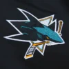 San Jose Sharks Team OG 2.0 Lightweight Black & Sky Blue Varsity Jacket - Image 3