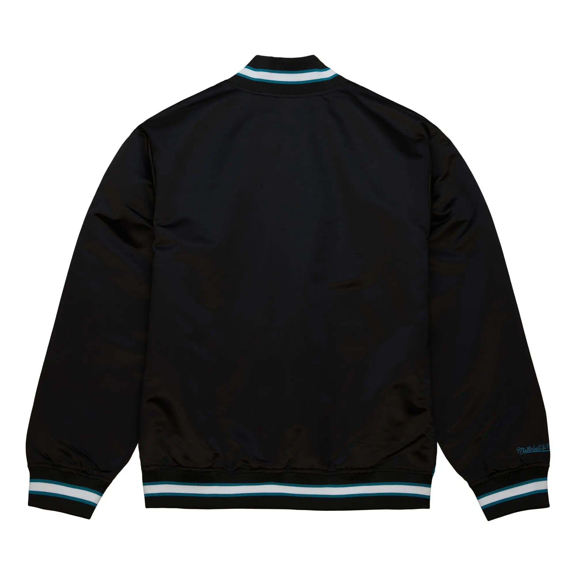 San Jose Sharks Team OG 2.0 Lightweight Black & Sky Blue Varsity Jacket - Image 2