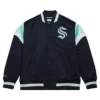 Seattle Kraken Cooperstown Heavyweight Full-Snap Navy Varsity Jacket