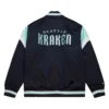 Seattle Kraken Cooperstown Heavyweight Full-Snap Navy Varsity Jacket - Image 2