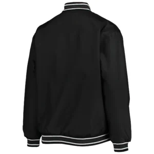 Alternative view of Seattle Kraken Logo Full Black Satin Varsity Jacket