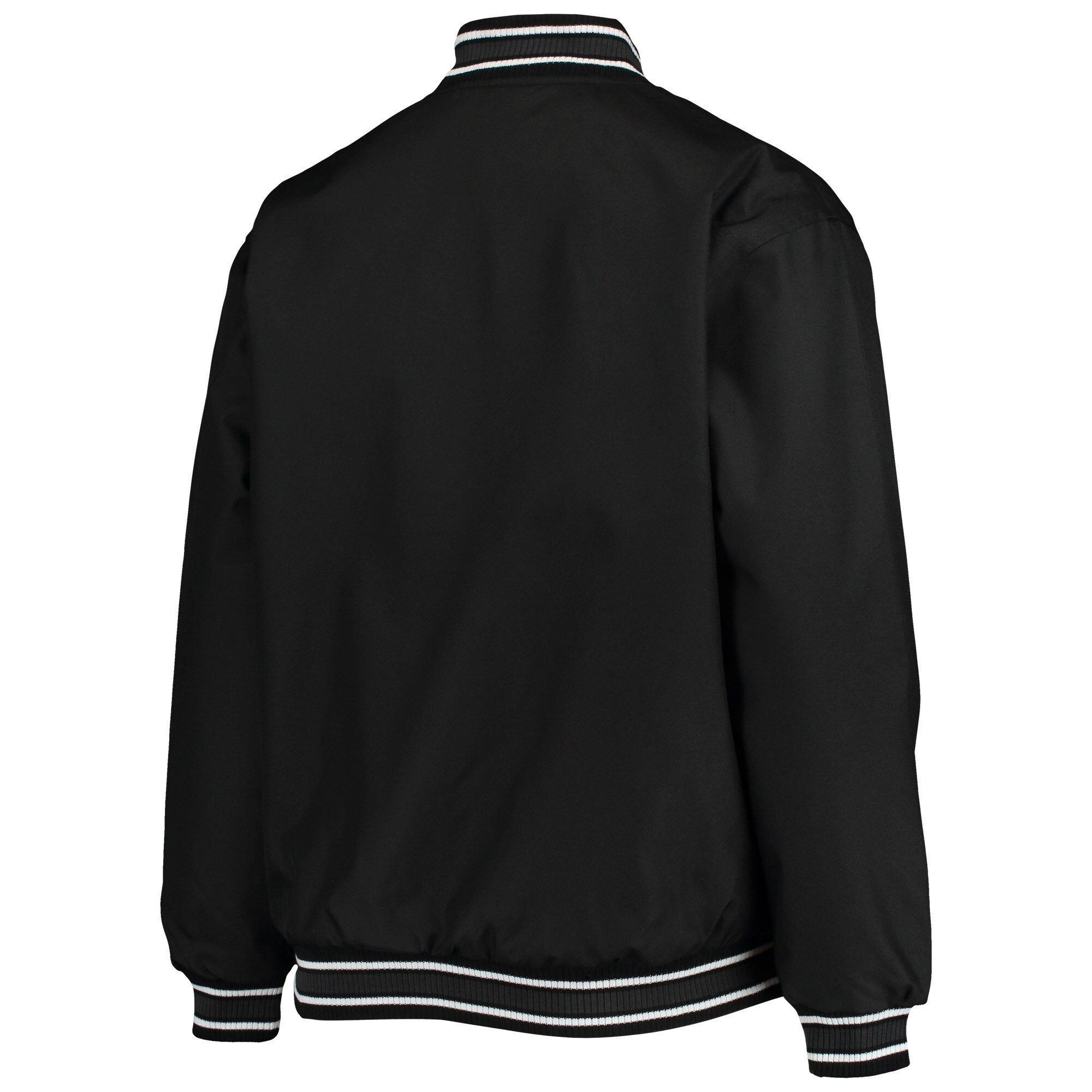 Seattle Kraken Logo Full Black Satin Varsity Jacket - Image 2