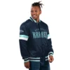 Seattle Kraken Starter Home Game Navy Satin Varsity Jacket