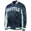Seattle Kraken Starter Navy The Ace Satin Varsity Jacket