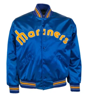 Seattle Mariners Letterman 1982 Authentic Satin Royal Blue Varsity Jacket