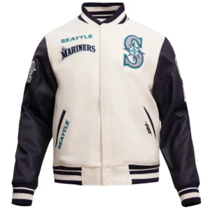 Seattle Mariners Retro Classic Wool & Leather Varsity Jacket