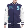 Seattle Mariners Retro Classic Baseball Team Wool & Leather Varsity Jacket