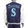 Seattle Mariners Retro Classic Baseball Team Wool & Leather Varsity Jacket - Image 2
