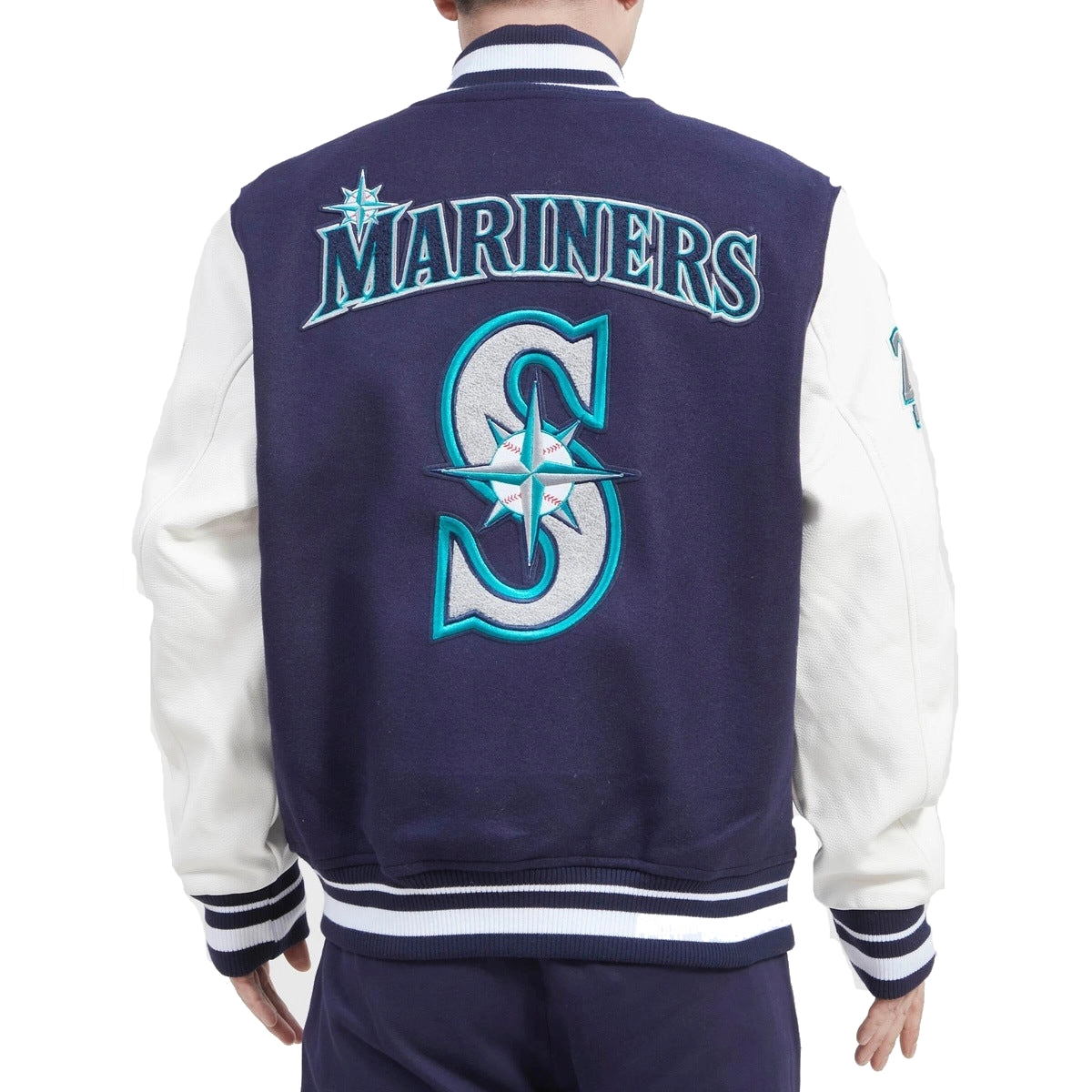 Seattle Mariners Retro Classic Baseball Team Wool & Leather Varsity Jacket - Image 2