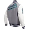 Seattle Mariners Pro Standard Script Tail Wool & Leather Varsity Jacket - Image 2