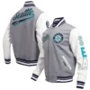 Seattle Mariners Pro Standard Script Tail Wool & Leather Varsity Jacket - Image 3