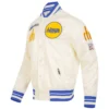 Seattle Mariners Retro Classic Ribbed Knitted Full-Snap Satin Varsity Jacket - Image 3
