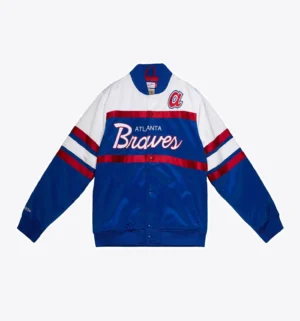 Atlanta Braves Special Script Heavyweight Full-Snap Satin Varsity Jacket
