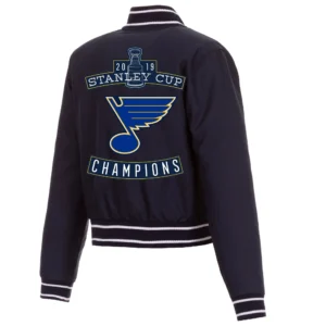 Alternative view of Women's St. Louis Blues Stanley Cup Champions Satin Varsity Jacket