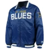 St. Louis Blues Captain II Blue Satin Varsity Jacket