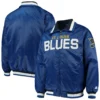 St. Louis Blues The Captain II Blue Satin Varsity Jacket - Image 4