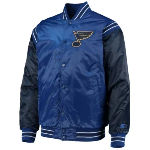 St. Louis Blues The Enforcer Blue/Navy Satin Varsity Jacket
