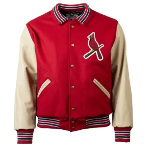 St. Louis Cardinals Letterman 1950 Authentic Red Wool & Leather Varsity Jacket
