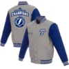 Tampa Bay Lightning 3 Time Stanley Cup Champions Full-Snap Satin Varsity Jacket - Image 3