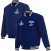 Tampa Bay Lightning 3 Time Stanley Cup Champions Reversible Blue Full Wool One Color Varsity Jacket - Image 4