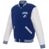 Tampa Bay Lightning 3-Time Stanley Cup Champions Two Tone Wool & Leather Varsity Jacket