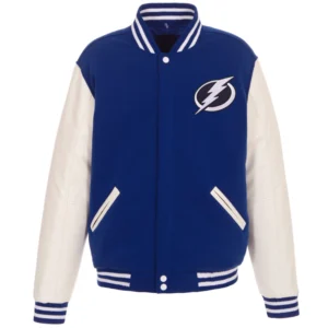 Tampa Bay Lightning Wool & Leather Reversible Varsity Jacket