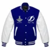 Tampa Bay Lightning Letterman Stanley Cup Champions Wool & Leather Varsity Jacket