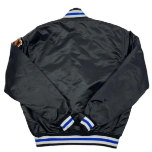 Alternative view of Tampa Bay Lightning Starter Bomber Full-Snap Black Satin Varsity Jacket