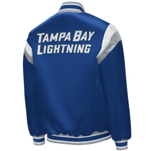 Alternative view of Tampa Bay Lightning Starter Shut Out Satin Varsity Blue Jacket