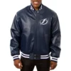 Tampa Bay Lightning  Full Leather Black  Varsity Jacket