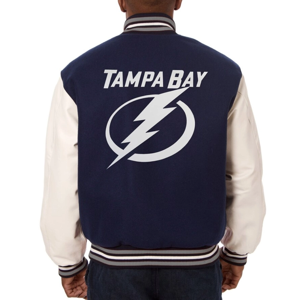 Tampa Bay Lightning Two Tone Wool & Leather Jacket - Image 2