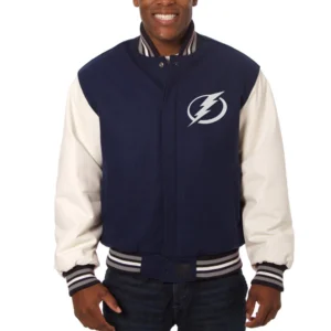 Tampa Bay Lightning Two Tone Wool & Leather Jacket