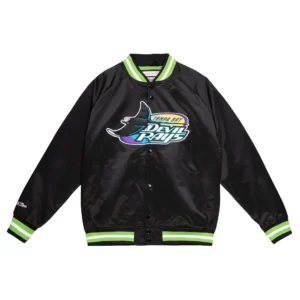 Tampa Bay Rays Lightweight Raglan Devil Rays Black Varsity Jacket