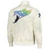Tampa Bay Rays Classic Pro Standard Cooperstown Pinstripe Full-Snap Satin Varsity Jacket - Image 2