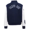 Women's Tampa Bay Rays Script Tail Ribbed Knitted Wool & Faux Leather Varsity Jacket - Image 2