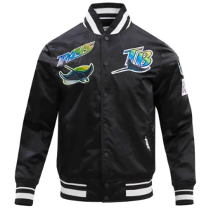 Tampa Bay Rays Classic Pro Standard Satin Varsity Black Jacket