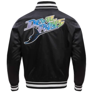 Alternative view of Tampa Bay Rays Classic Pro Standard Satin Varsity Black Jacket