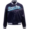 Tampa Bay Rays Women's Pro Standard Script Tail Full-Snap Satin Varsity Jacket