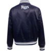 Alternative view of Tampa Bay Rays Women's Pro Standard Script Tail Full-Snap Satin Varsity Jacket