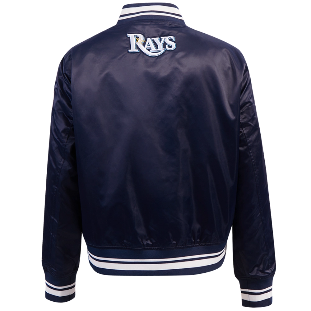 Tampa Bay Rays Women's Pro Standard Script Tail Full-Snap Satin Varsity Jacket - Image 2