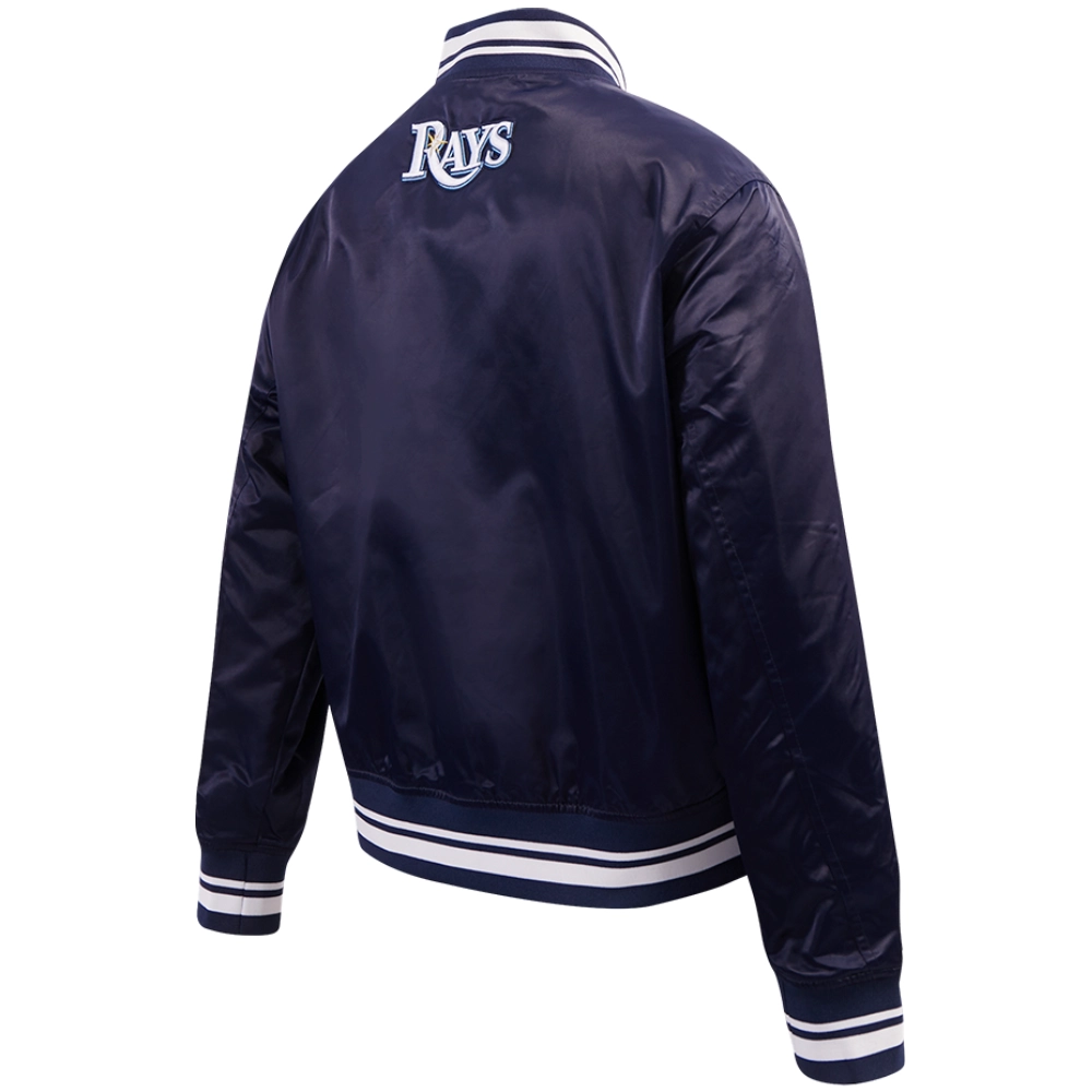 Tampa Bay Rays Women's Pro Standard Script Tail Full-Snap Satin Varsity Jacket - Image 4