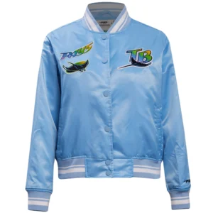 Women's Tampa Bay Rays Retro Classic Full-Snap Satin Varsity Jacket