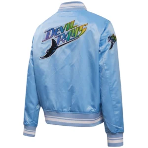 Alternative view of Women's Tampa Bay Rays Retro Classic Full-Snap Satin Varsity Jacket