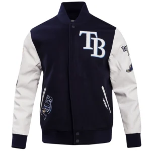 Tampa Bay Rays Classic Pro Standard Wool & Leather Letterman Varsity Jacket