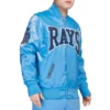 Tampa Bay Rays Pro Standard Retro Classic Full-Snap Satin Varsity Jacket - Image 3