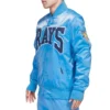 Tampa Bay Rays Pro Standard Retro Classic Full-Snap Satin Varsity Jacket - Image 4